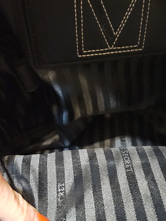 Victoria\'s Secret Black Chevron Quilted Backpack & Wristlet Set 2pc Gold Chain